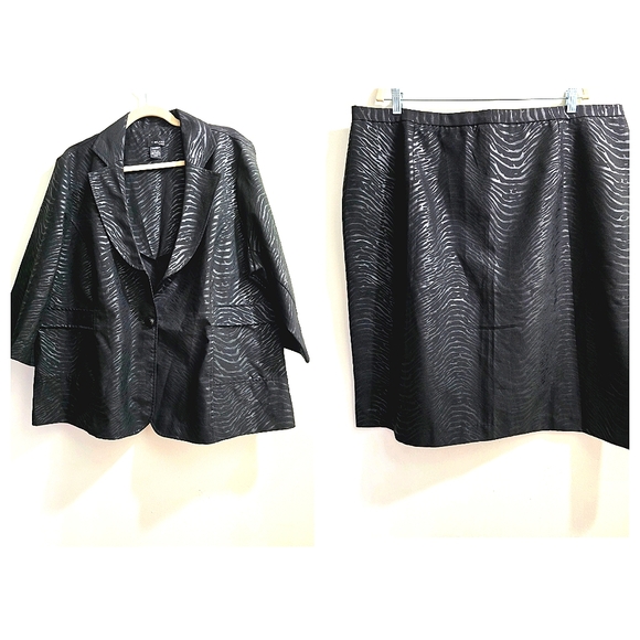 T Milano Black Zebra Skin 2 Piece Suit size 22W - Picture 16 of 16